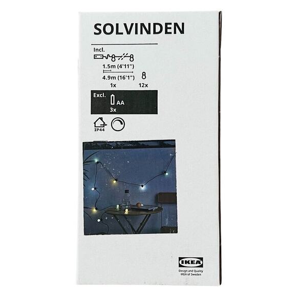 IKEA SOLVINDEN LED Multicolor String Light with 12 lights, Outdoor - Picture 3 of 5